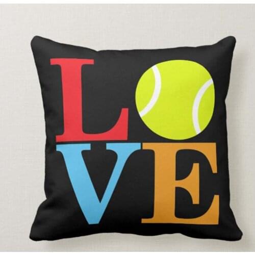 Tennis Ball LOVE Pillow Home Decoration Pillow Cover, Sofa Cushion Cover Gift 18 by 18-Inch