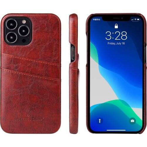 Ultra Thin Retro Oil Waxing Leather Back Case For iPhone 13mini 13 Pro Max Cover Card Slots Capas