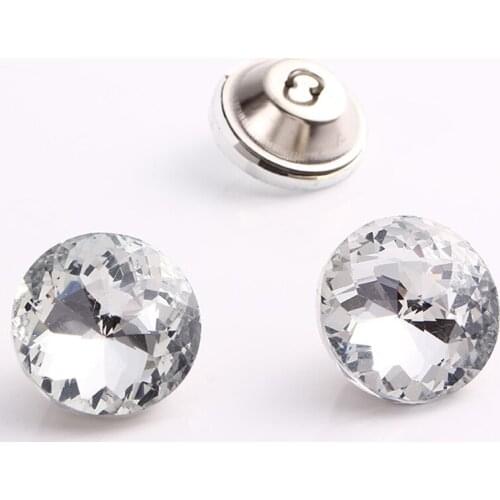 Pack of 10000pcs) 18mm 16mm Shank Crystal Buttons with Loop, Glass Button with Nail for Headboard Soft Sofa Upholstery Decor