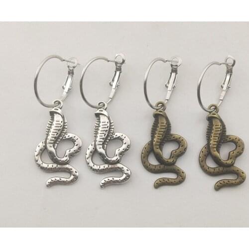 Vnitage Cobra Snake Earrings For Women Sliver Bronze Earring Jewelry Gift