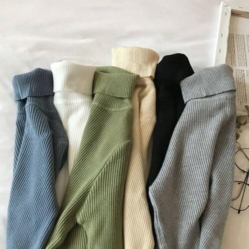 Women Winter Turtleneck Thick Sweaters 2020 Autumn Slim Pullovers Spring Ribbed Casual Sweaters Korea Ladies Full Sleeve Jumpers