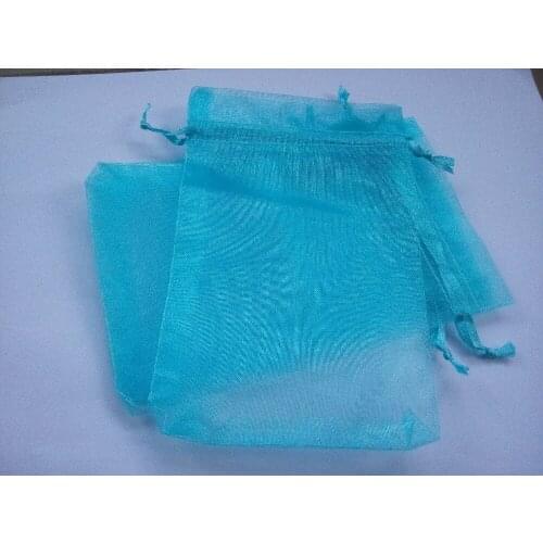 10*15cm 100pcs Sky Blue Gift Bags For Jewelry/wedding/christmas/birthday Yarn Bag With Handles Packaging Organza Bags