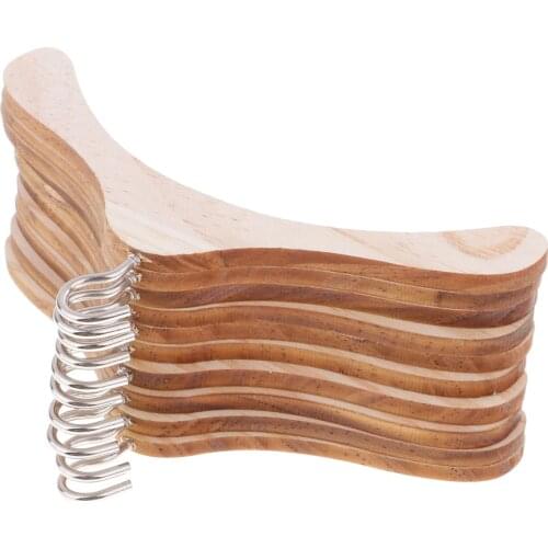 10 Pieces Wooden Dolls Clothes Hangers for 1/3 BJD Doll House Closet Accessories