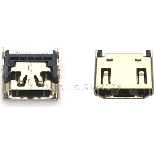 10pcs/lot USB-A female seat Connector USB Connector HDMI 19P 90° needle SMT A section