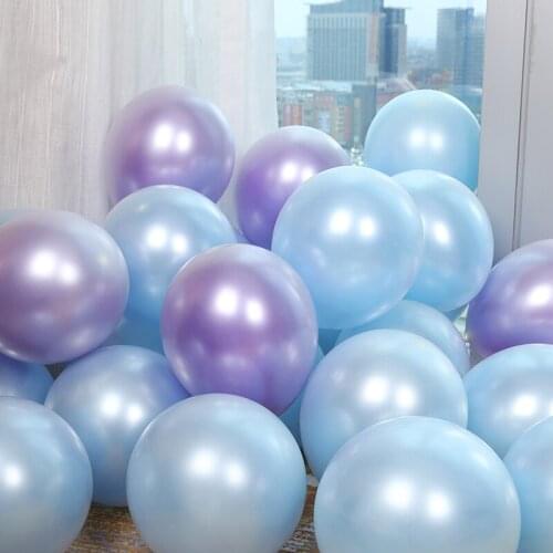 12pcs/lot Blue Latex Balloon Double Layer Pear Pink Metallic Wedding Bridal Shower Theme Party Air Helium Decor Balloons