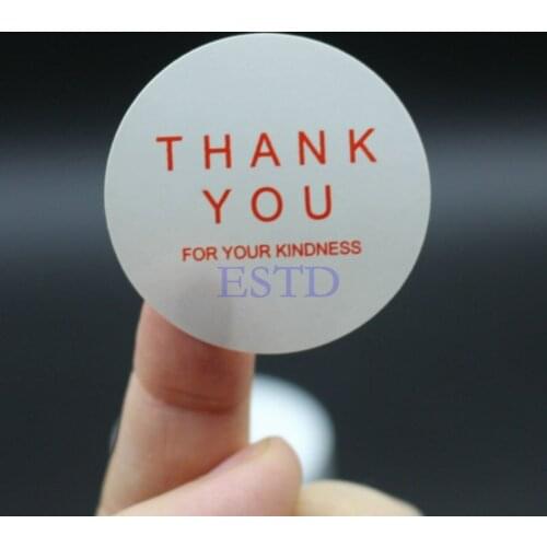 200PCS Thank You Round Red+Black Label Sticker For Hand Made Sealing Sticker