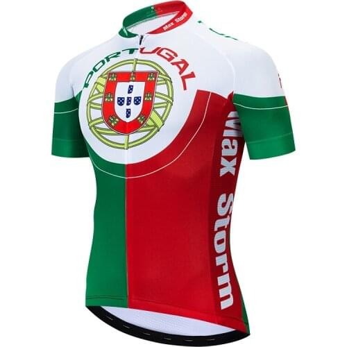 2019 New Team Portugal Cycling Jersey Customized Road Mountain Race Top bike jersey max storm