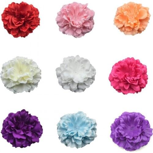 30pcs/lot) 12cm 9 Colors Artificial Fabric Flowers For Baby Headwear Newborn Chic Peony Flower For Children Hair Accessories