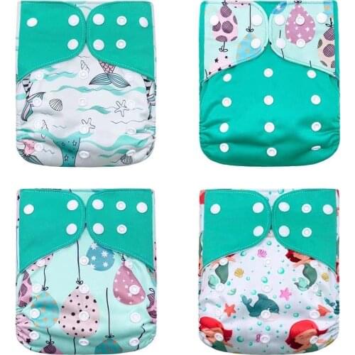 4 pçs/s Lavável Ecológico Cobertura Fralda de Pano Ajustável Fralda de Pano Reutilizáveis Fraldas Fralda de Pano fit 3-15kg Bebê