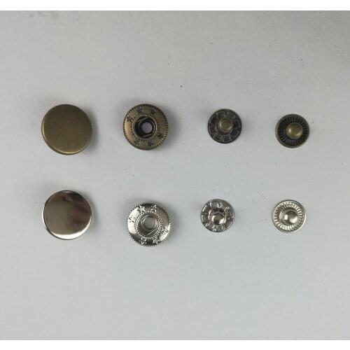 50pcs Leather Craft Rapid Rivet Button Snap Fasteners for Clothing Bags Shoes 10/12.5/15mm Leather Decorative Combined Button