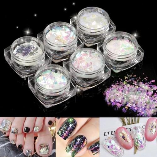6 Pcs Chameleon Glitter Sequins Nail Art Paillette Flakes Manicure DIY Decoration