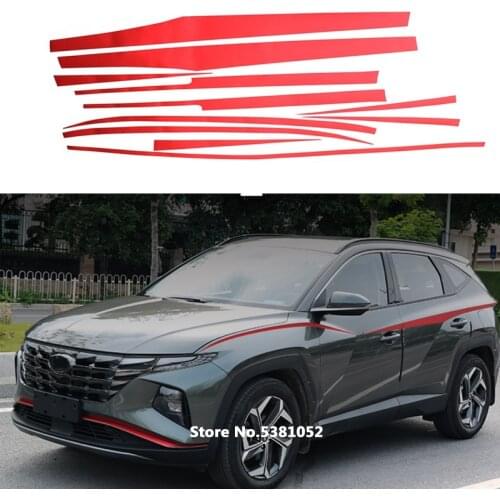 For Hyundai Tucson NX4 2021 2022 Accessories Car Modification Stickers Sideways Garland Personalized Waistline Protector