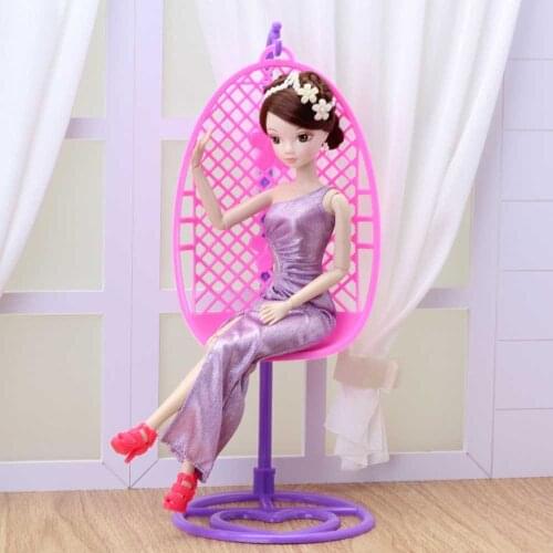 Doll House Accessories Swing Chair Toys for Barbie Dolls Furniture Toy Children Girls Doll House Decoration Birthday Xmas Gifts