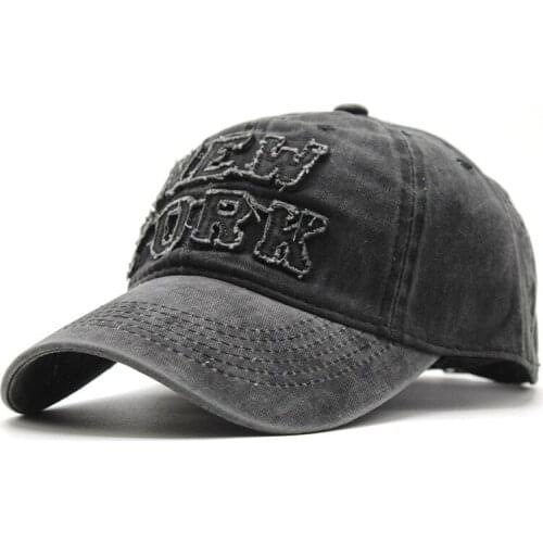 Brand New York Baseball Caps Washed Cotton Men Women Gorras Snapback Hat Summer Solid Color Letter Embroidery Trucker Dad Hat