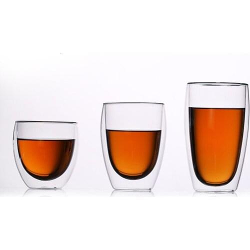 Water Bottle Coffee Cup Heat-resistant Double Wall Glass Cup Beer Handmade Milk Lemon Juice Cup Drinkware Tea Mugs shot glass