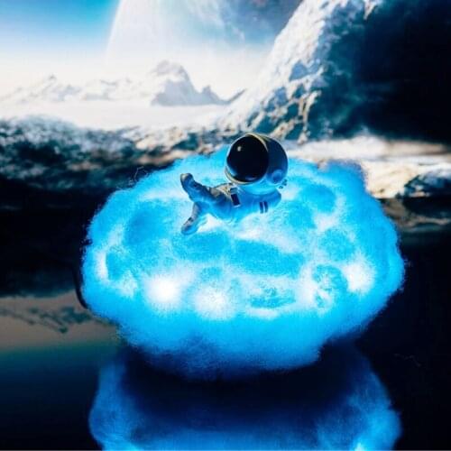 Fast Transportable Dropship Special Colorful Clouds Astronaut Lamp With Rainbow Effect As Childrens Night Light Creative Gift