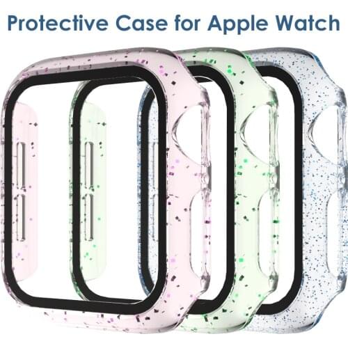 Case for Apple Watch Screen Protector 44mm 42mm 40mm 38mm iWatch Bling Frame with Ultra Thin HD Tempered Glass Cover Luxury