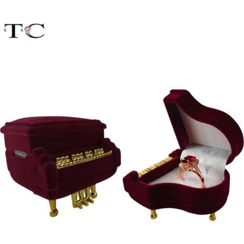 Piano Ring Box Earring Packing Pendant Jewelry Box Storage Case Surprise Gift Case Velvet
