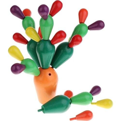 Wooden Toy Children Prickly Pear Cactus Toy Gift For Children Kids Mosaic Educational Assembling Demolition Toys with color box