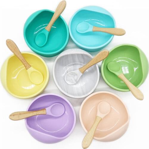 Baby Silicone Dishes Dining Plate Bowl Tableware Spoon Dinnerware For Feeding BPA Free Tableware Fruit Platos Dinner Bowls Goods