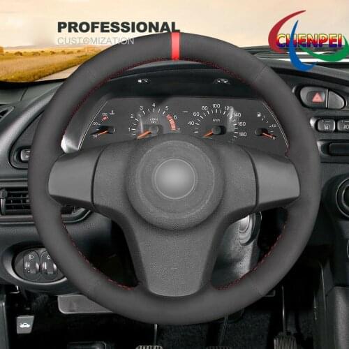 DIY Hand-Sewn Black Synthetic Suede Car Steering Wheel Cover For Chevrolet Niva Opel Corsa Car Interior Accessories