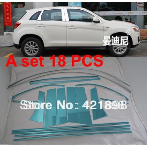 For Mitsubshi ASX Outlander Sport 2010 2011 2012 2013 2014 2015 Stainless Steel All Window Frame Trim