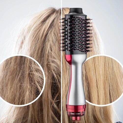1000W Hair Dryer Hot Air Brush Styler and Volumizer Hair Straightener Curler Comb Roller One Step Electric Ion Blow Dryer Brush
