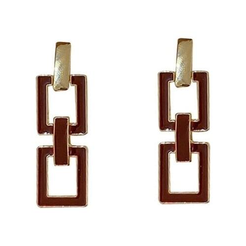 Geometric Earrings Contrast Color High-End Fashion Earrings Temperament Personality Niche Earrings Boucle Oreille Femme