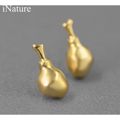 INATURE Personality 925 Sterling Silver Funny Drumstick Stud Earrings for Women Men Jewelry