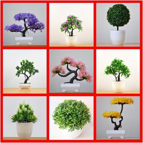 Multi Style Artificial Plants Bonsai Simulation Tree Plant Potted Photograph Prop Wedding Home Bonsai Decor Hotel Garden Decor