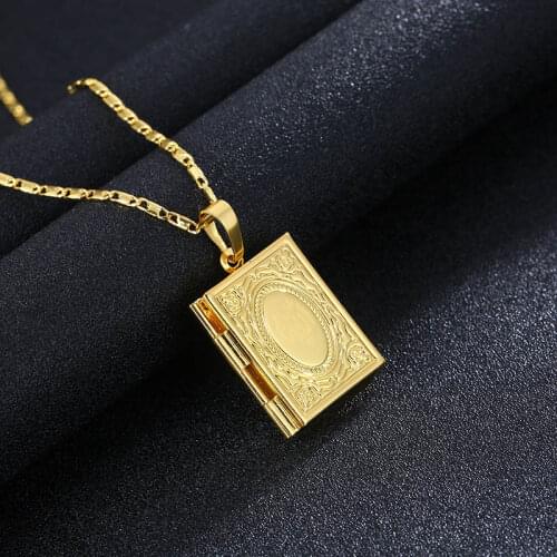 Classic Muslim Islamic Totem Floating Locket Necklaces Women Fashion Copper DIY Photo Gold Silver Color Pendant Necklace Jewelry