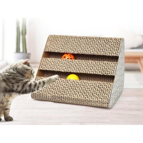 Cat Scratcher with Catnip Kitten Scratch Pad Corrugated Paper Scratch Board For Kittens Cat Scratching Pet Products Balls Toys