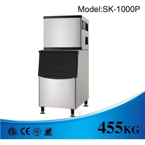 455KG/Day SK-1000P Ice Cube Maker Food-Grade Cuber Ice Making Machine for Bars Ice Drinks