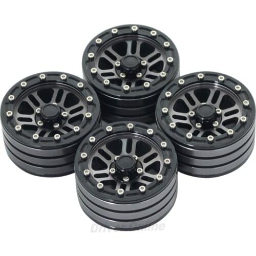 Metal Aluminum alloy 1.9 inch 6-Spokes Beadlock Wheels rim Black for 1/10 RC Crawler Axial SCX10 Wraith Traxxas TRX4