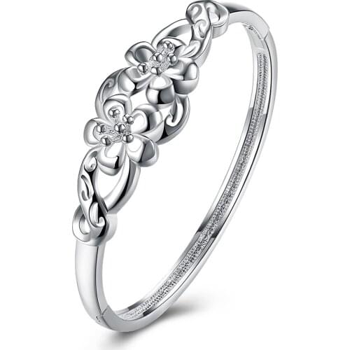 925 Sterling Silver Fashion popular bracelet Bangles High Fashion Jewelry Best Gift SPCB258