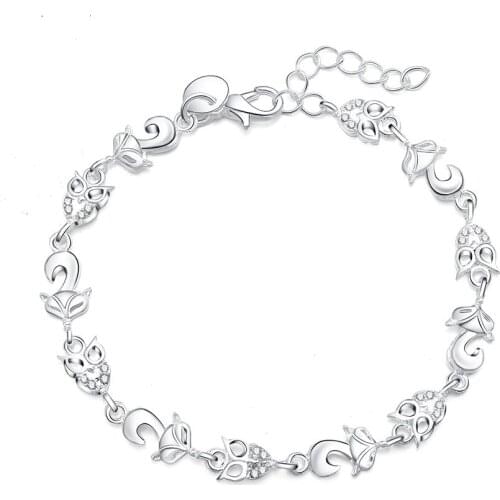 Fashion Jewelry 925 Silver Bracelet Fox Bracelet For Woman Charm Jewelry Gift