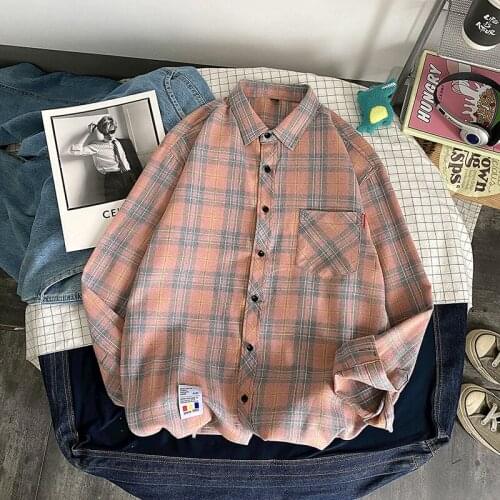 Mens Japanese Retro Personality Long-sleeved Printed Shirt Fashion Classic Style Casual Pocket Top Mens Hawaii Beach Shirt