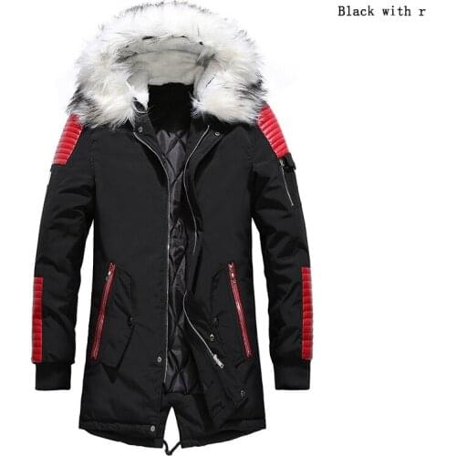 Men 2020 thick hooded fur collar coat mens cotton casual jacket mens warm jacket