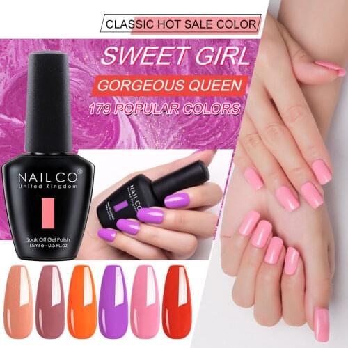 NAILCO 47 Classic Hot Sale Popular Colors Gel Nail Polish Rich In Natural Resins UV Art Semi Permanent Varnish Soak Off Gel