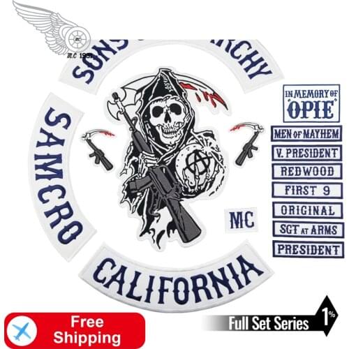 Sons of patch Anarchy embroidery Iron On Sew On motorcycle personalized rocker name OPIE custom patch tag biker clothes applique