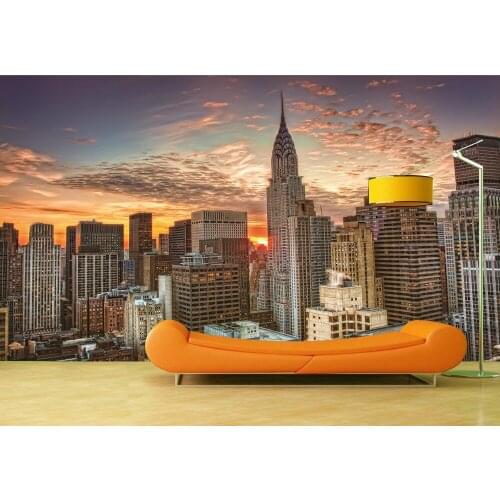 Custom Wallpaper Murals Sunrise City Self Adhesive Vinyl Wall Sticker Wall Paper Art Wall Painting Living Room