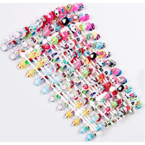 NEW 24Pcs Cartoon Kid False Nails Full Cover Nail Manicure Tips Cute Baby Fake Nail Nail Art for Children