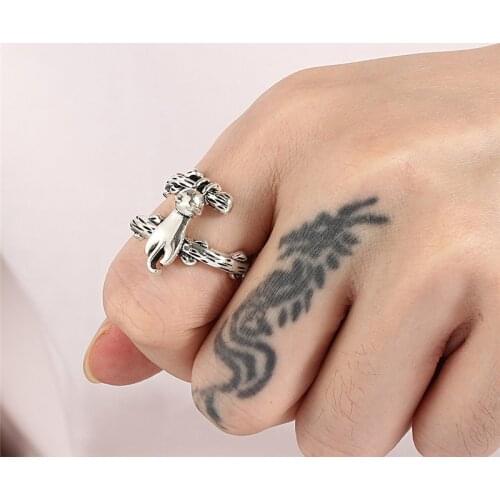 New Fashion Sweet Cat Ring Simple Opening Rings for Women Men Unisex Jewelry Gift Wholesal
