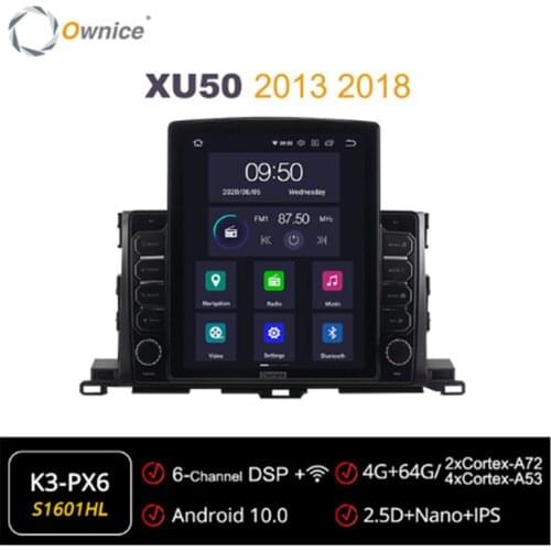 Ownice Android 10.0 Octa 8 Core Car Radio forToyota Highlander XU50 2013 2014 2015 GPS Multimedia Stereo PlayerTesla Style