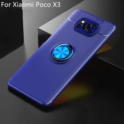 Poco X3 Protector For Xiaomi X3 Case Silicone Case Shockproof with Finger Ring Case For Mi Poco X3 NFC protective 6.67inch