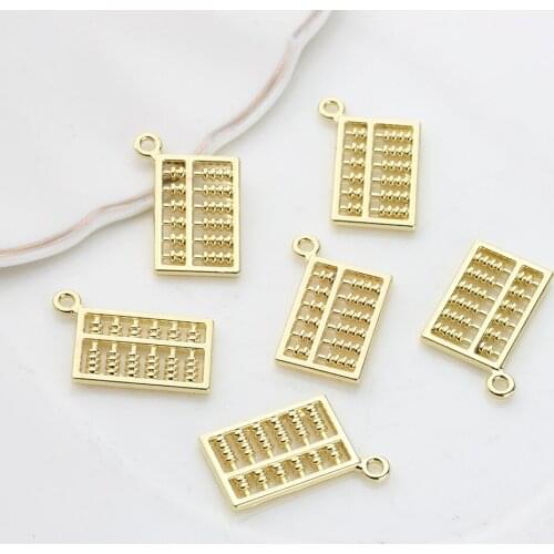 6pcs /lot Zinc Alloy Golden Abacus Charms Geometric rectangular Pendant For DIY Fashion Jewelry Making Accessories