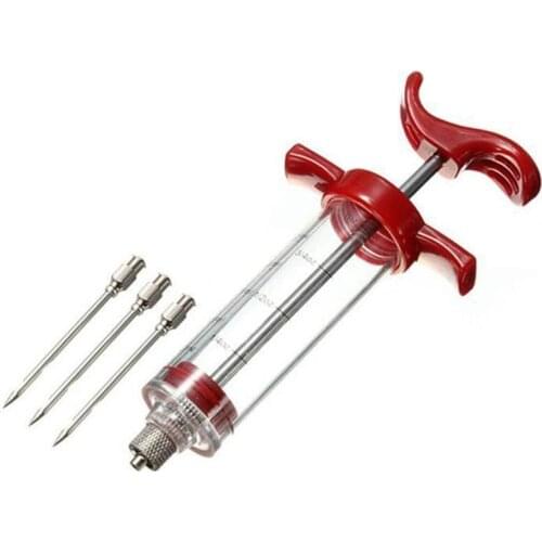 Meat Syringe Marinade Injector Turkey Chicken Needles Spice Syringe Set BBQ Kithen Sauce Marinade Syringe Accessories