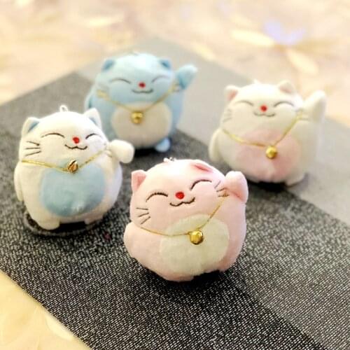 Random 1 piece cute plush cat dolls cartoon soft stuffed animal keychain pendant gift