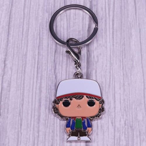 Stranger things enamel keyring cute Dustin keychain supernatural mysterious gift accessories