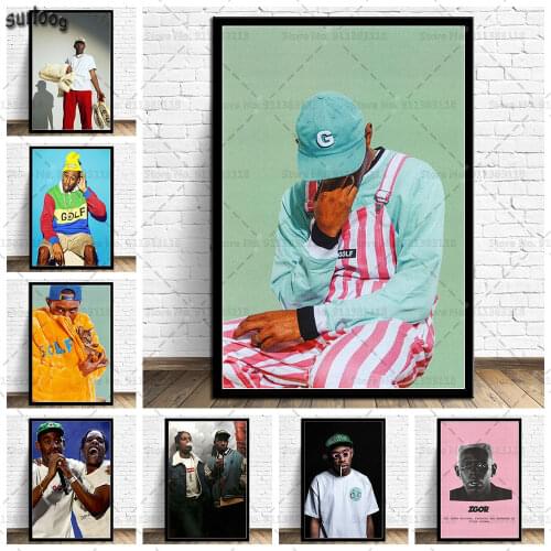 Tyler The Creator Rapper Star Wall Art Poster Retro Pictures Prints Canvas Painting for Living Room Home Decor